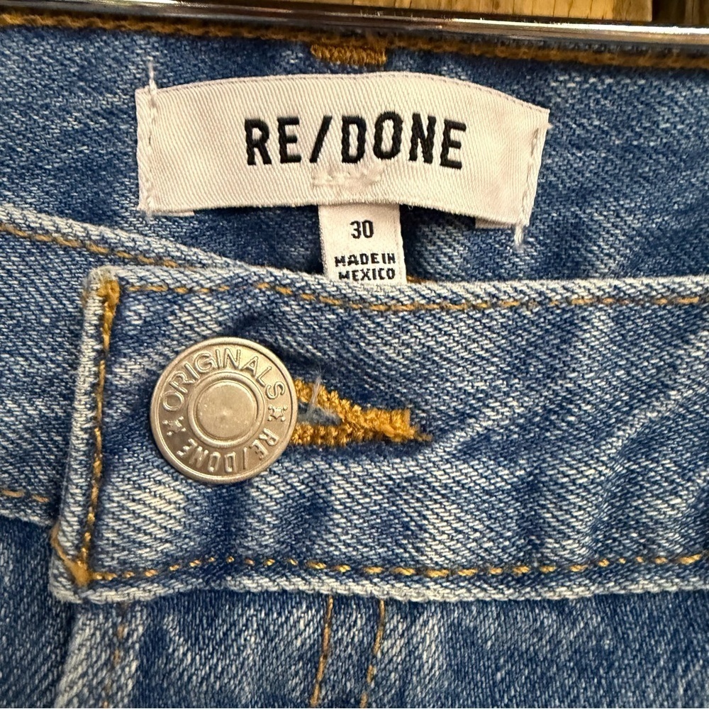 RE/DONE Mid Rise Palazzo Jeans Light Blue Flares wide leg denim $320 sz 30 - Picture 8 of 9